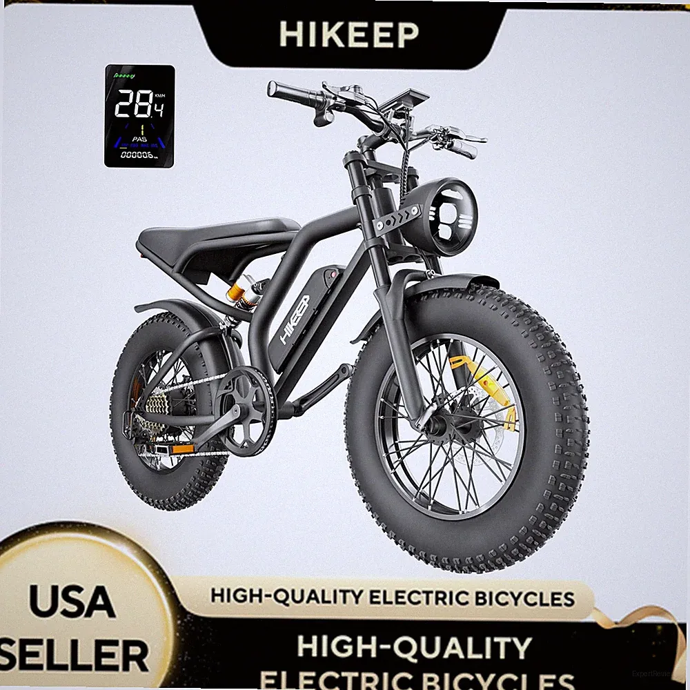Hikeep ebike 20" Fat Tires Mountain Electric Bicycle for Adults 1000W 48V 28 MPH