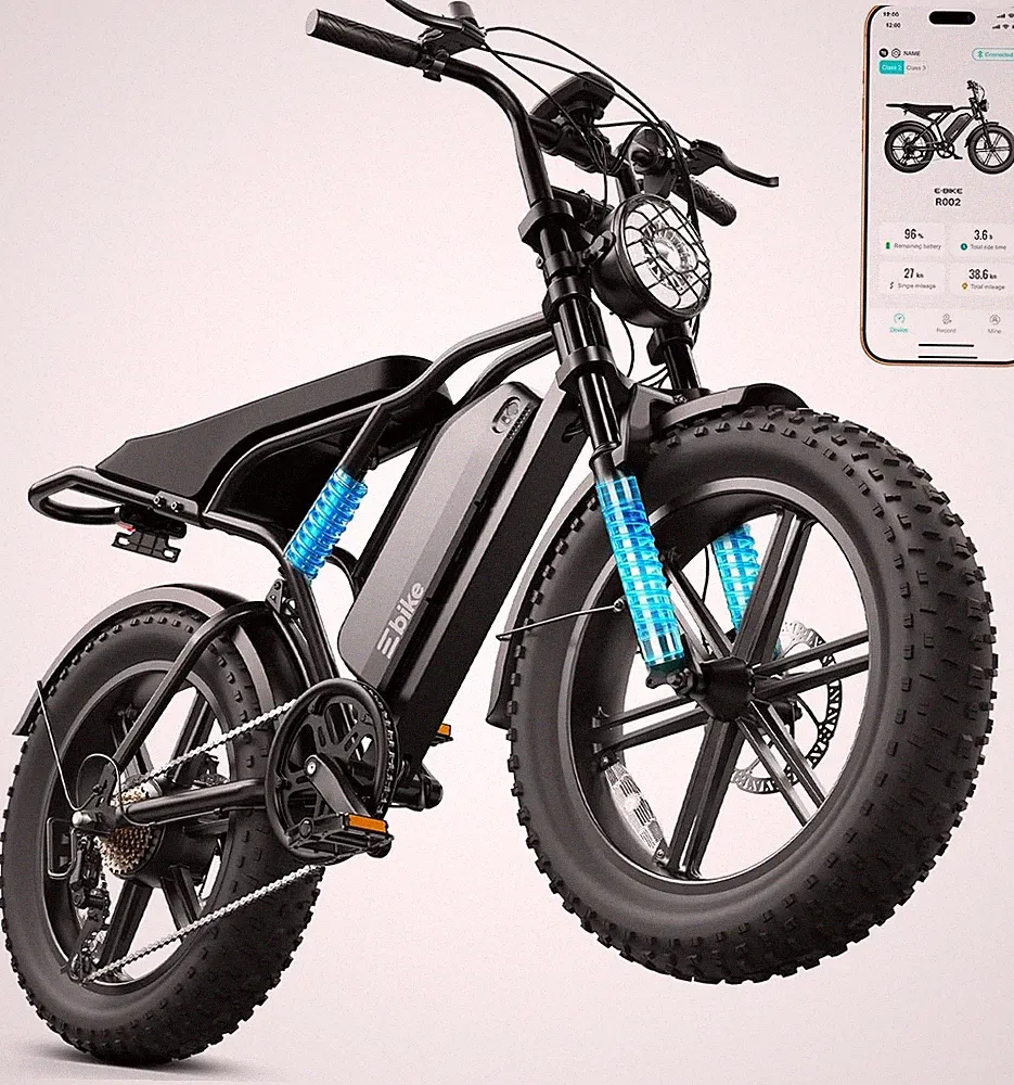 TST Electric Bike for Adults 1500W Peak 60 Miles 48V 15AH 20" Fat Tire E Bike US